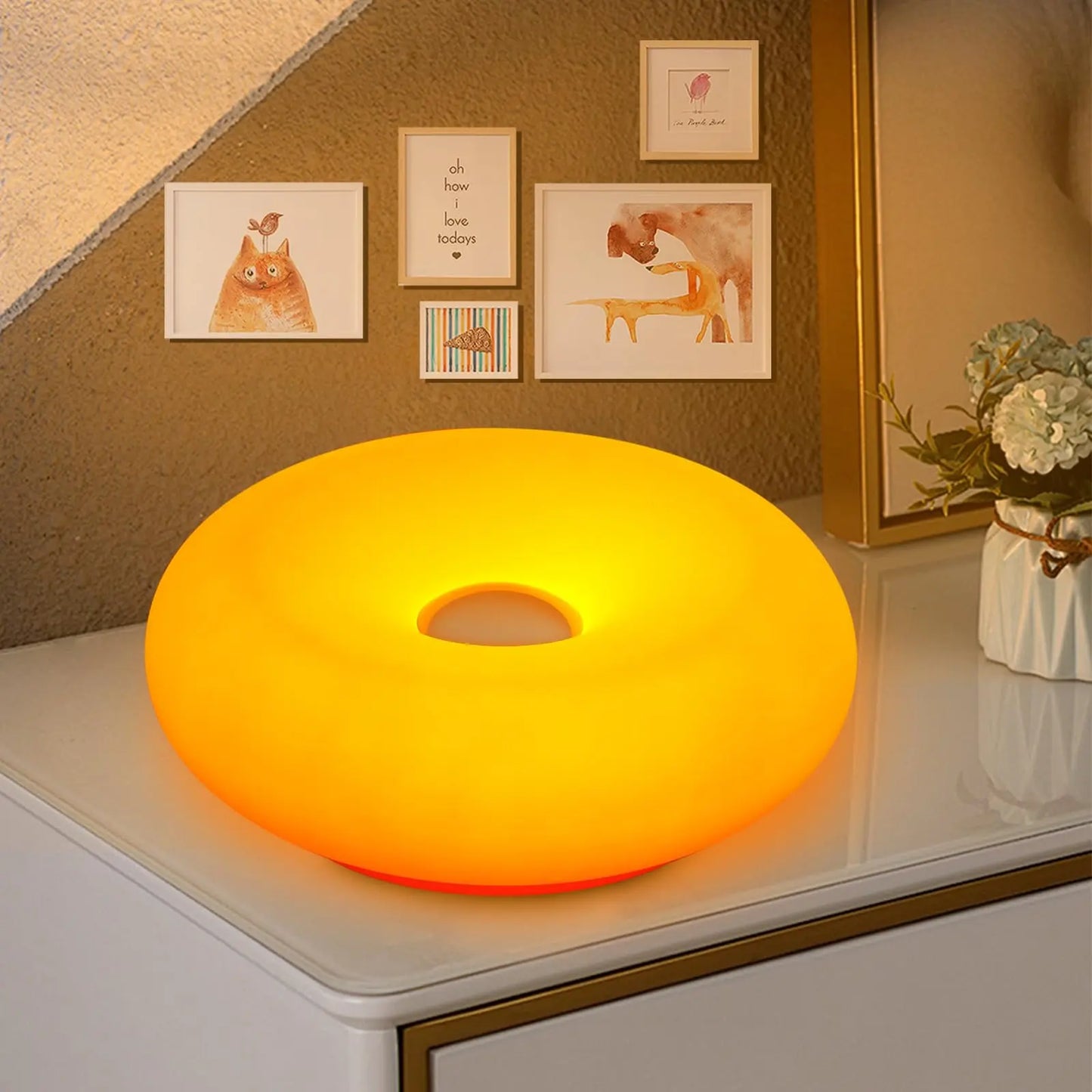Orange Donut Table Lamp