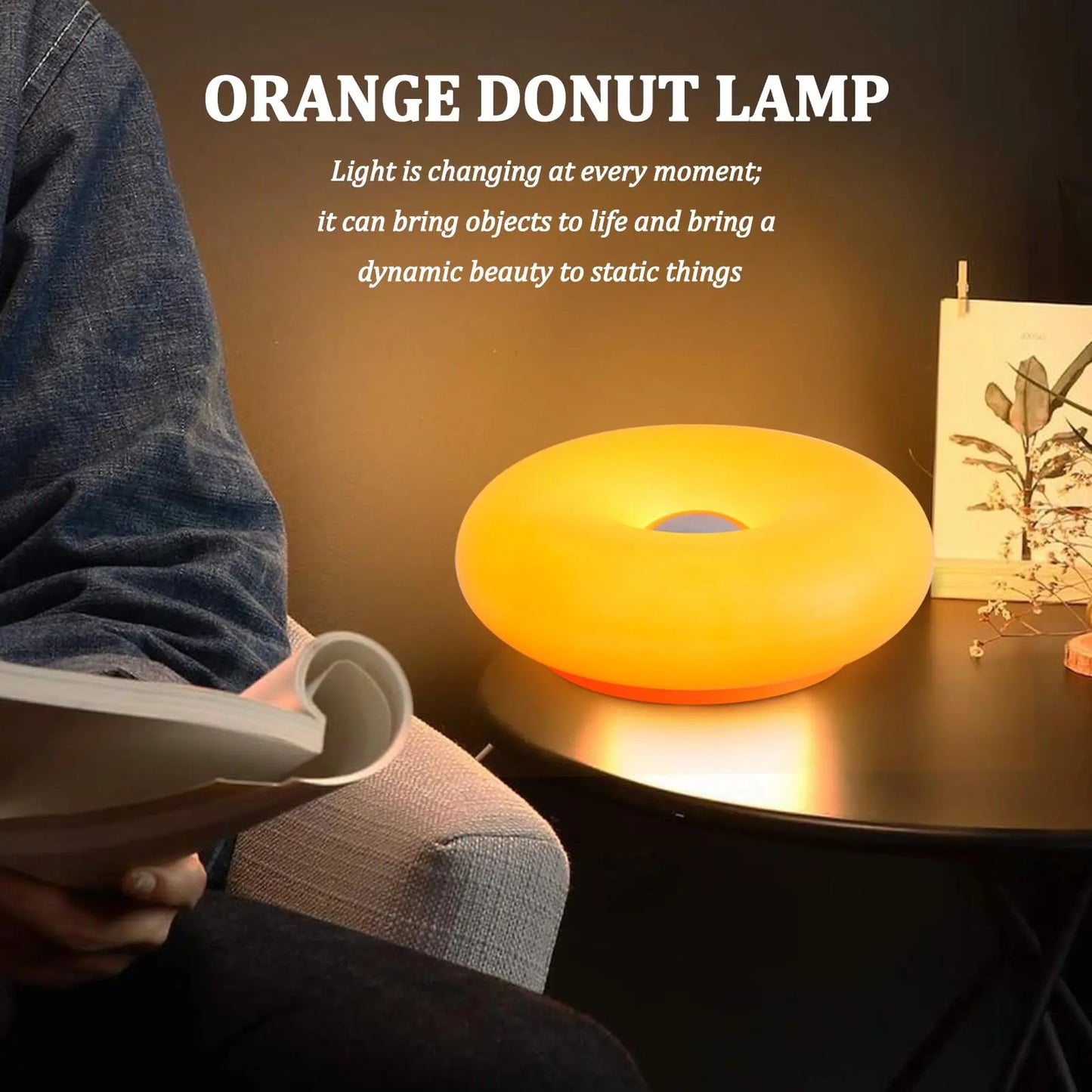 Orange Donut Table Lamp