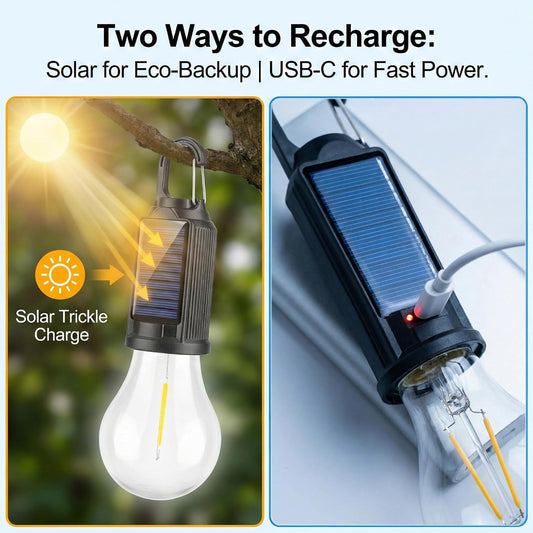 Solar & USB Rechargeable LED Tent Lights