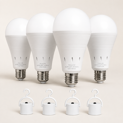 4-Pack Rechargeable Emergency LED Light Bulbs