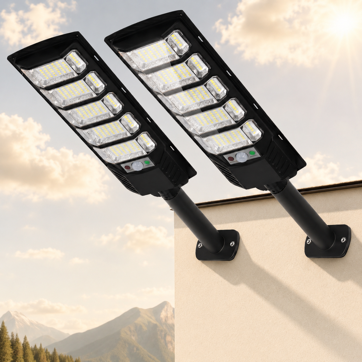 2-Pack 12000LM Solar Street Lights
