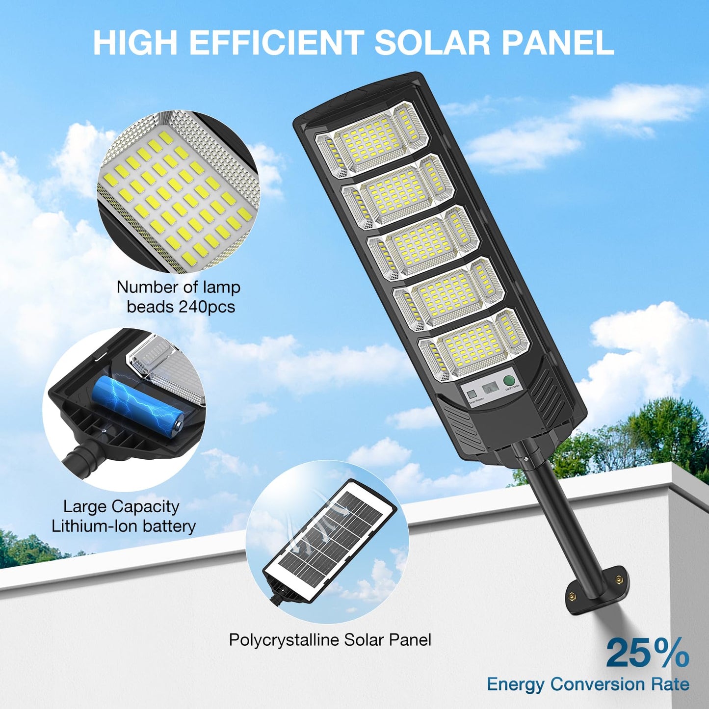 2-Pack 12000LM Solar Street Lights