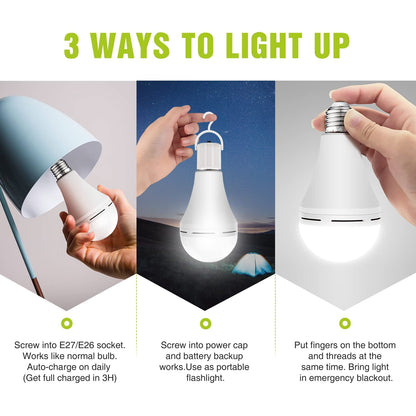 4-Pack Rechargeable Emergency LED Light Bulbs