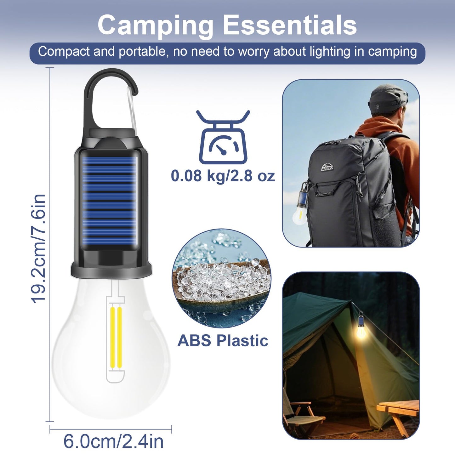 Solar & USB Rechargeable LED Tent Lights