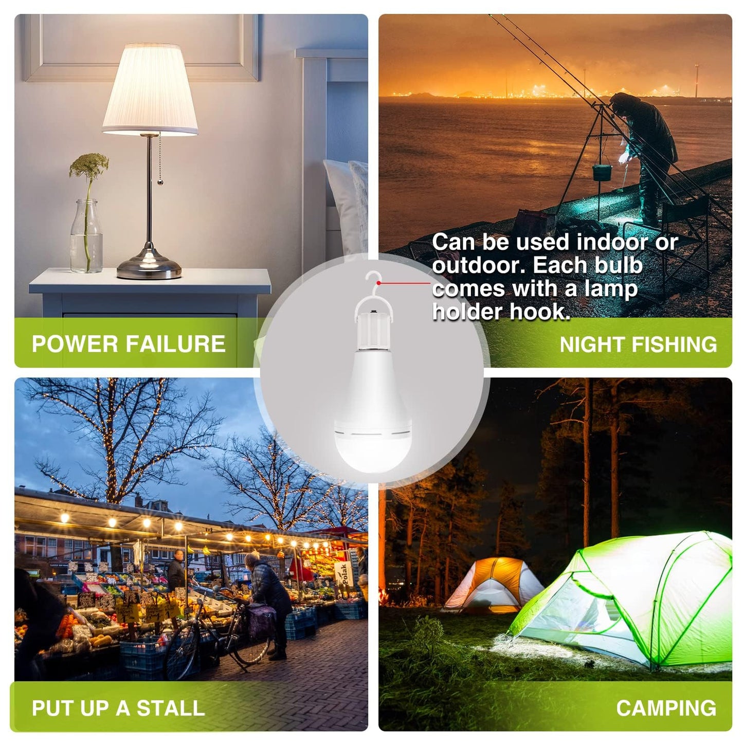 4-Pack Rechargeable Emergency LED Light Bulbs